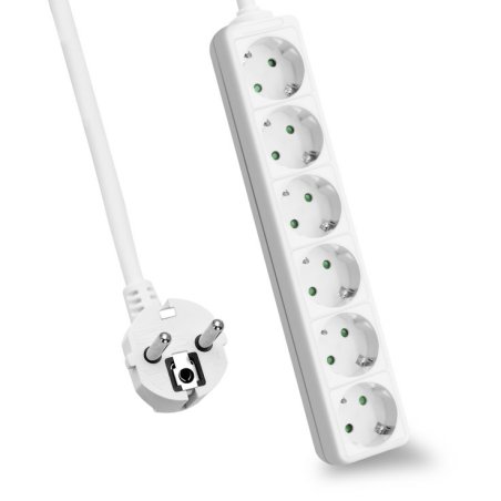 Helos 262793 power extension 1.5 m 6 AC outlet(s) Indoor White