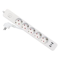 Equip Steckdosenleiste CEE7/7 90°-5xSchuko/2xUSBA/USBC