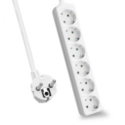 helos Steckdosenleiste CLASSIC, 6-fach, wei, 5,0m, ohne Schalter