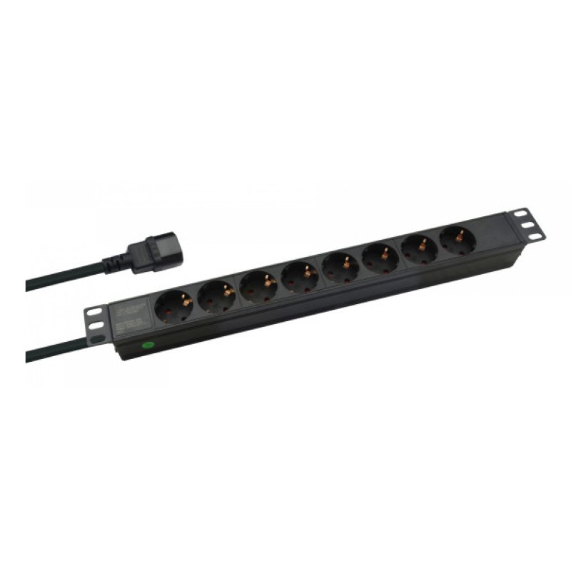 Helos 262836 power extension 2 m 8 AC outlet(s) Indoor Black