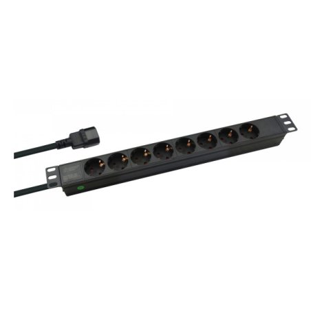 helos 19" Steckdosenleiste PROFESSIONAL, 8-fach, schwarz, 2,0m, fr USV (C14)