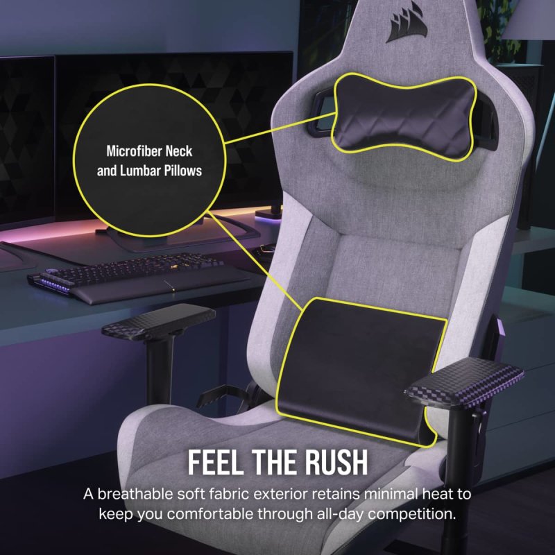 Corsair CF-9010058-WW Siège pour jeu vidéo Siège de jeu sur PC Siège respirant Gris