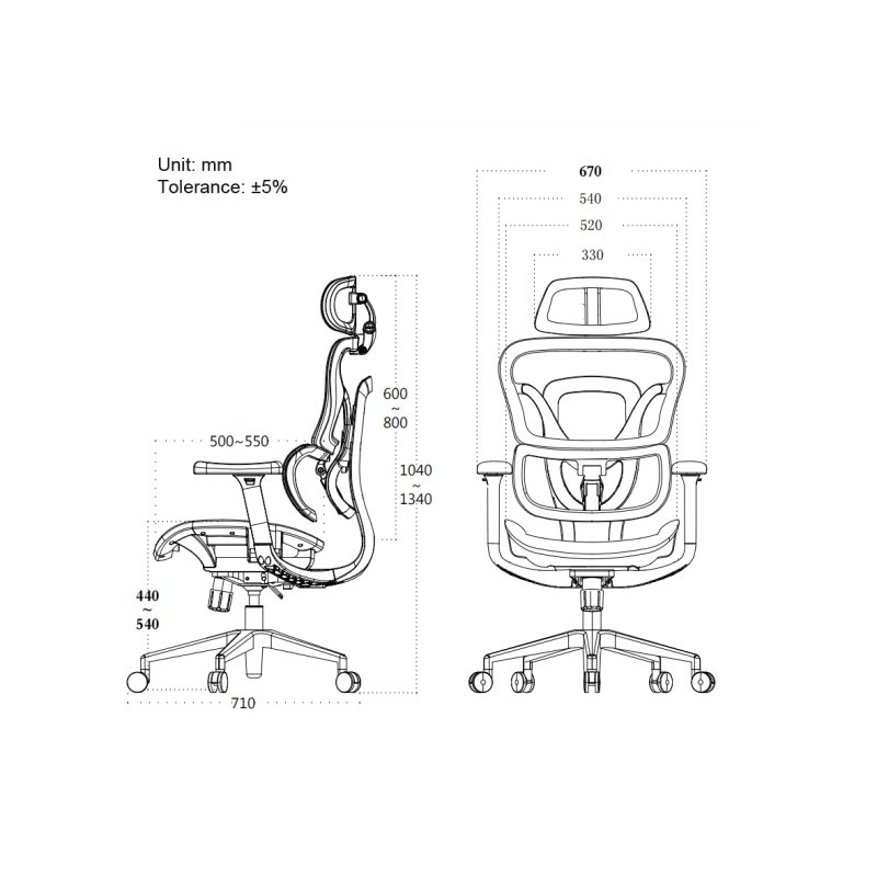 Equip Ergonomic Premium Office Chair with Headrest and Armrests, Black