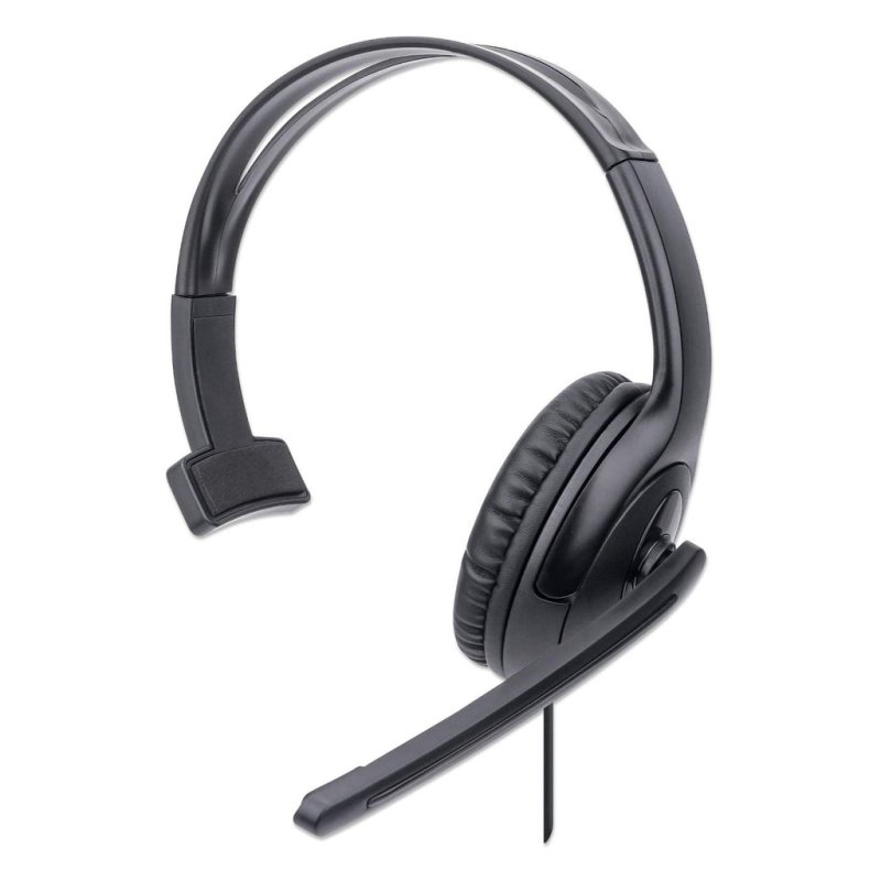 Manhattan 179874 casque Avec fil Arceau Bureau/Centre d'appels USB Type-A Noir