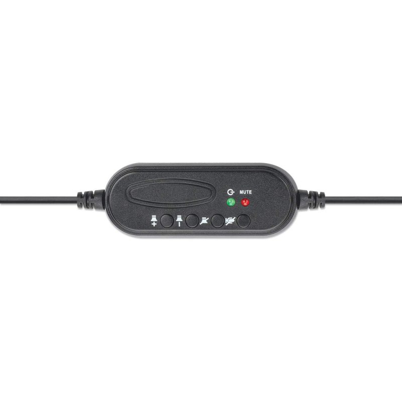 Manhattan 179874 casque Avec fil Arceau Bureau/Centre d'appels USB Type-A Noir