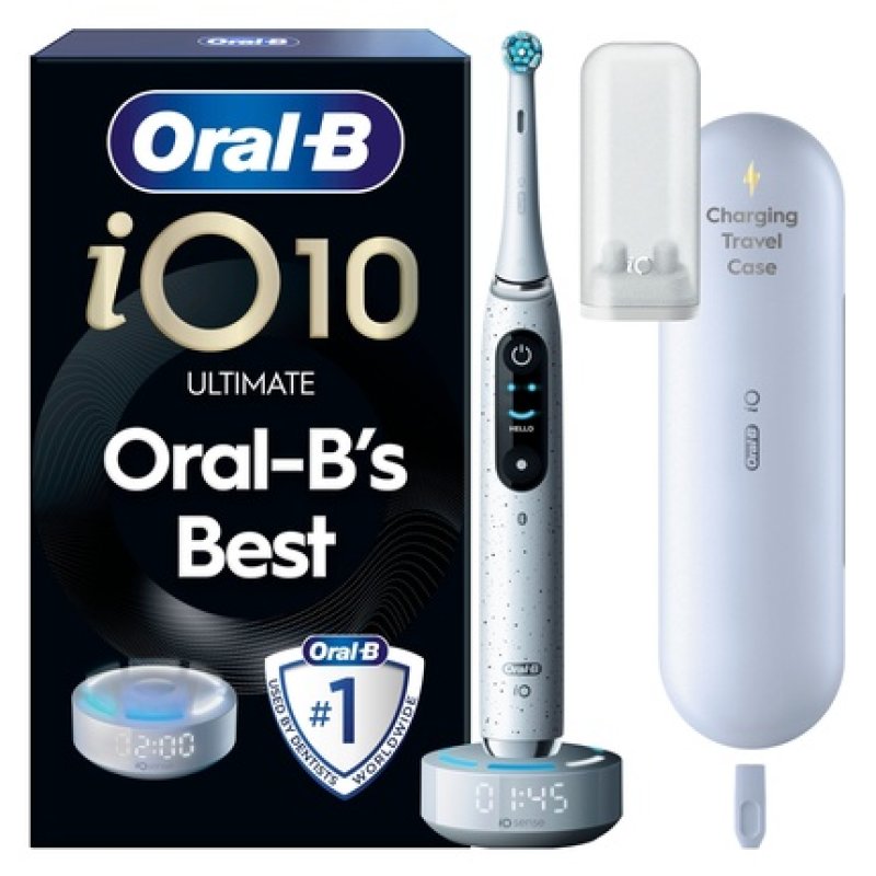 Oral B Oralb Io10 Electric Toothbrush White 1 Brush Head Charging Travel Case