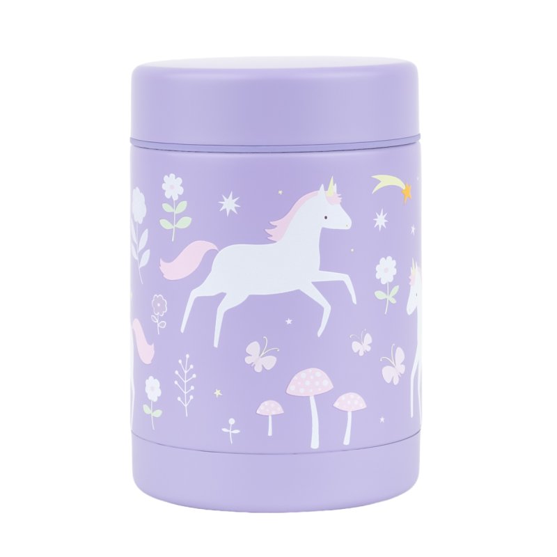 A little lovely company - Insulated stainless steel food jar - Unicorn dreams - 8 x 12 x 8 cm