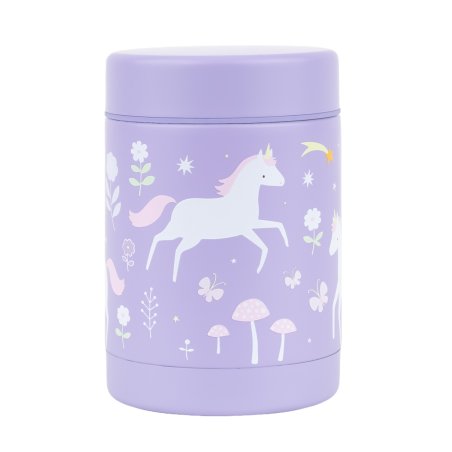 A little lovely company - Insulated stainless steel food jar - Unicorn dreams - 8 x 12 x 8 cm