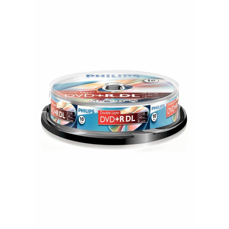 1x10 Philips DVD R 8,5GB DL 8x SP