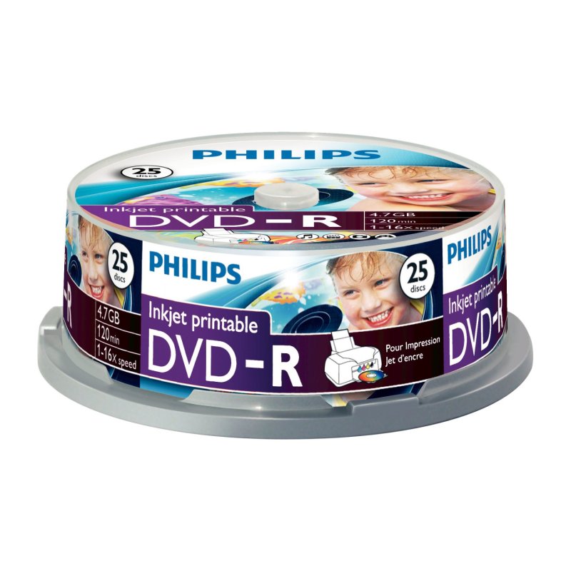 1x25 Philips DVD-R 4,7GB 16x IW SP