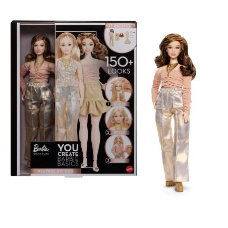 Barbie Signature You Create Basics Neutral Kit 003, Customizable Fashion Doll & Universal-fit Clothing