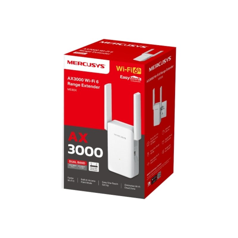 Mercusys ME80X prolongateur réseau Blanc 100, 1000 Mbit/s