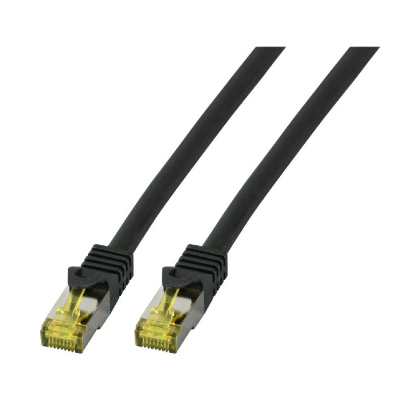 EFB RJ45 Patchk. S/FTP Cat.6A LSZH Cat.7 Rohk. 25.00m schwar