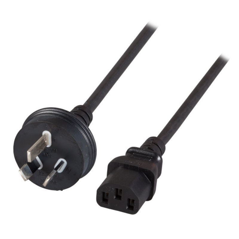 EFB Netzkabel Australien AS3112 - C13 180°,sw,1.8m,3x0.75mm