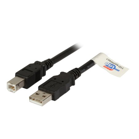EFB USB2.0 Anschlusskabel A-B,St.-St.,1.8m,schwarz,Premium