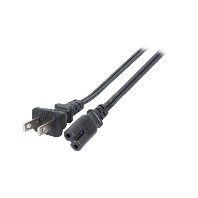 EFB Netzkabel USA/NEMA 5-15P-C7 180°,sw,1.8m,SPT-2 AWG18x2C