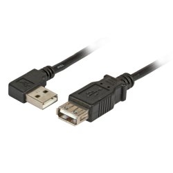 EFB USB2.0 Verlängerung A(gewinkelt)-A,St-Bu,1.0m,sw,Classic