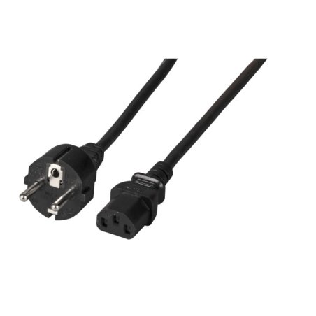 EFB Netzkabel Schutzkontakt 180°-C13 180°,sw,3m,3x1.00mm