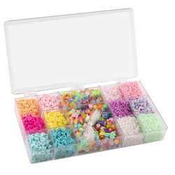 JOYA - Jewellery Set, 5 diff. beads & transparent thread (981091)