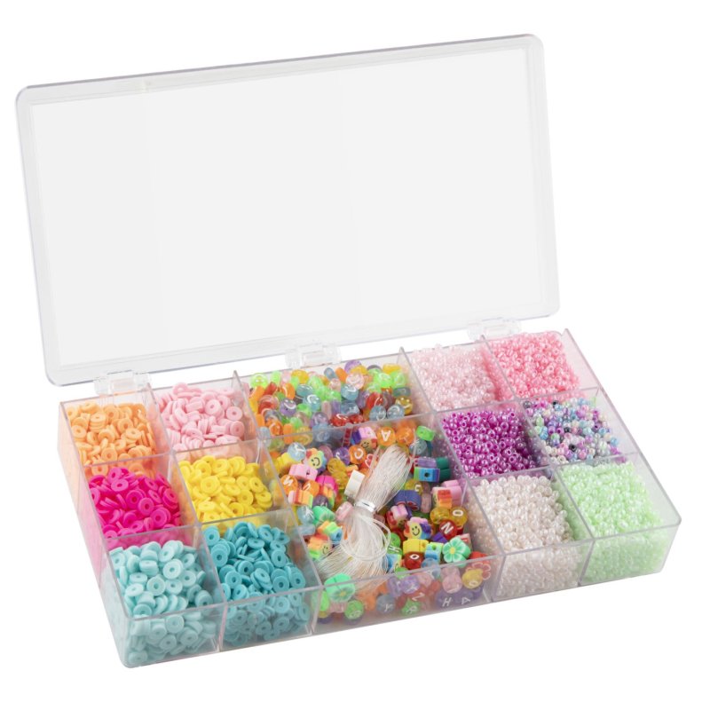 JOYA - Jewellery Set, 5 diff. beads & transparent thread (981091)