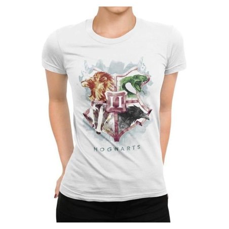 Harry Potter T-Shirt Water Colour Crest Size XL