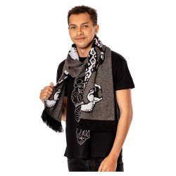 Harry Potter Scarf Dark Arts Spell Long Length Grey