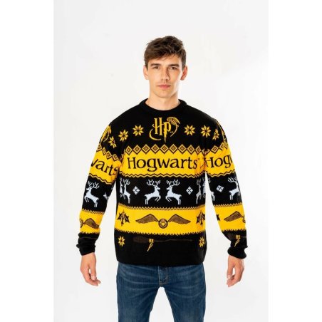 Harry Potter Christmas Sweater Deluxe Hogwarts Knitted Size M