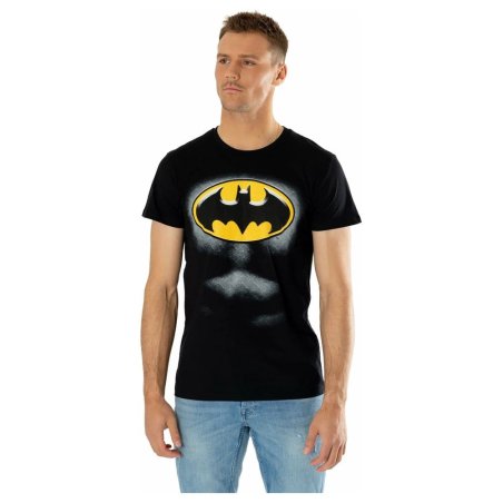 DC Comics T-Shirt Batman Logo Ripped Bevel Size L
