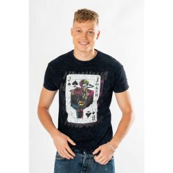 DC Comics T-Shirt The Joker Acid Wash Playing Card Size M
