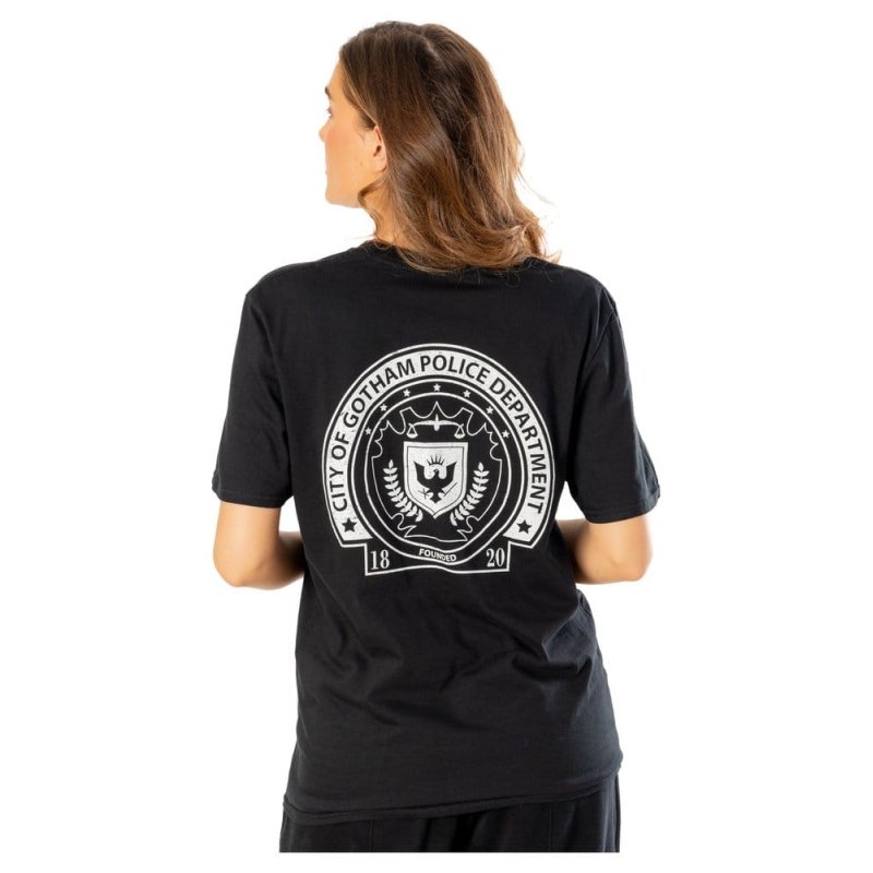 Batman T-Shirt Arkham City GCPD Front Back Size S