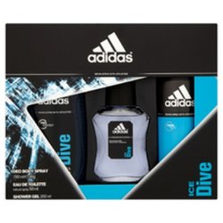 Adidas Ice Dive Gift Set Eau De Toilette 50 Ml Deodorant Spray 150 Ml Shower Gel 250 Ml