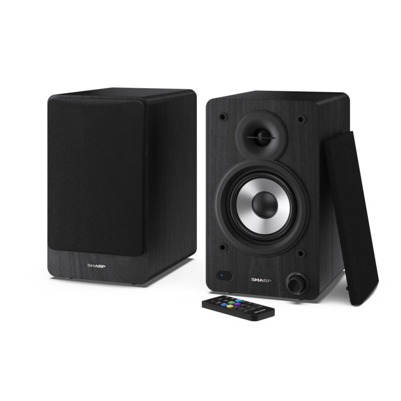Sharp Bookshelf Speakers 2-voies Noir Avec fil &sans fil 60 W