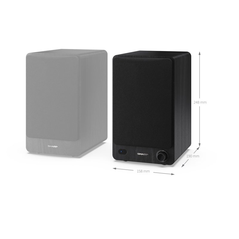 Bookshelf Speakers, 2-way, 2.0 channels, wired and wireless, 60 W, black