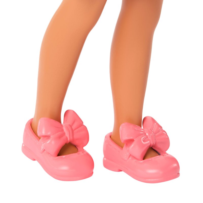Barbie Chelsea Barbie-Poupée Famille et Amis-Avec cheveux bruns et robe cerises