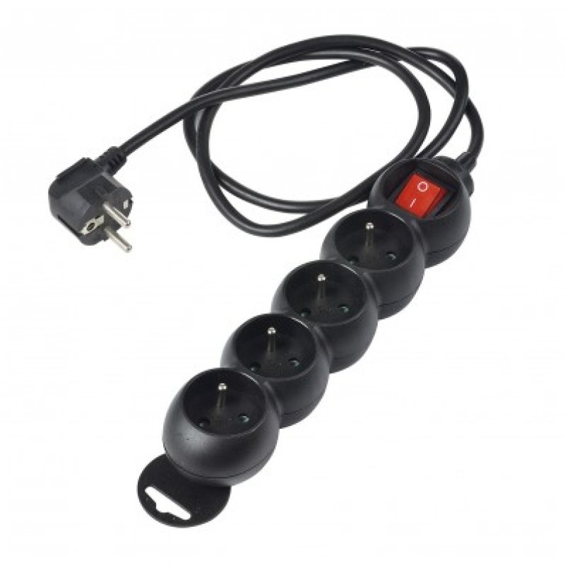 Erard 728315 power extension 1.8 m 4 AC outlet(s) Indoor Black
