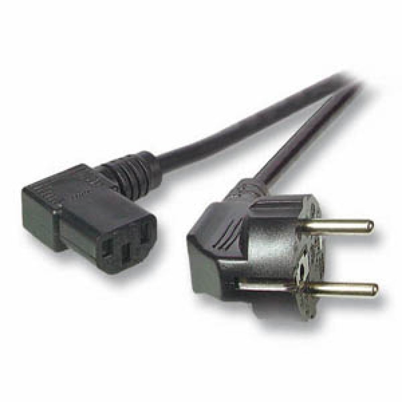 EFB Netzkabel Schutzkontakt 90°-C13 90°,sw,2.0m,3x0.75mm