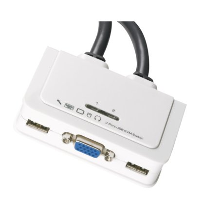 Data Switch KVM 2-Port VGA, USB, Audio