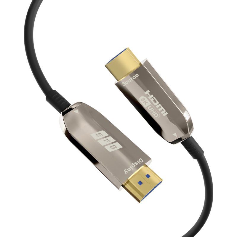 EFB Elektronik HDMI-21-00008 HDMI cable 30 m HDMI Type A (Standard) Black, Stainless steel