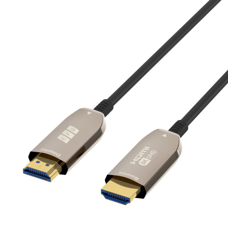 EFB Elektronik HDMI-21-00008 HDMI cable 30 m HDMI Type A (Standard) Black, Stainless steel