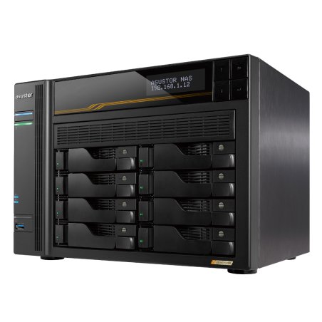NAS Asustor AS6808T Tower 8x (3.5 SATA HDD/ 2.5 SSD) AMD Ryzen Embedded V3C14 16G ECC DDR5 SODIMM (max. 64GB) 2x
