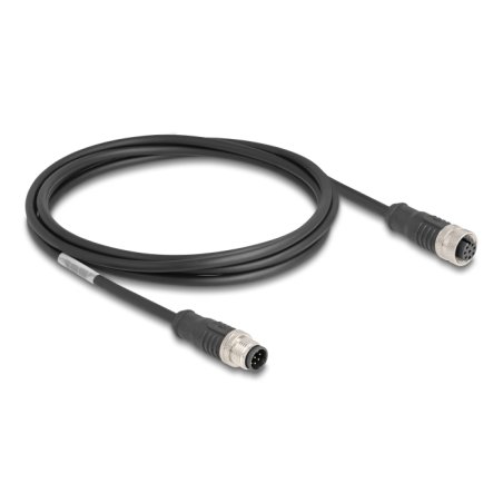 Delock M12 Kabel A-kodiert 8 Pin Stecker zu Buchse PVC 2 m