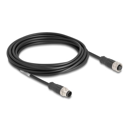 Delock M12 Kabel A-kodiert 8 Pin Stecker zu Buchse PVC 5 m
