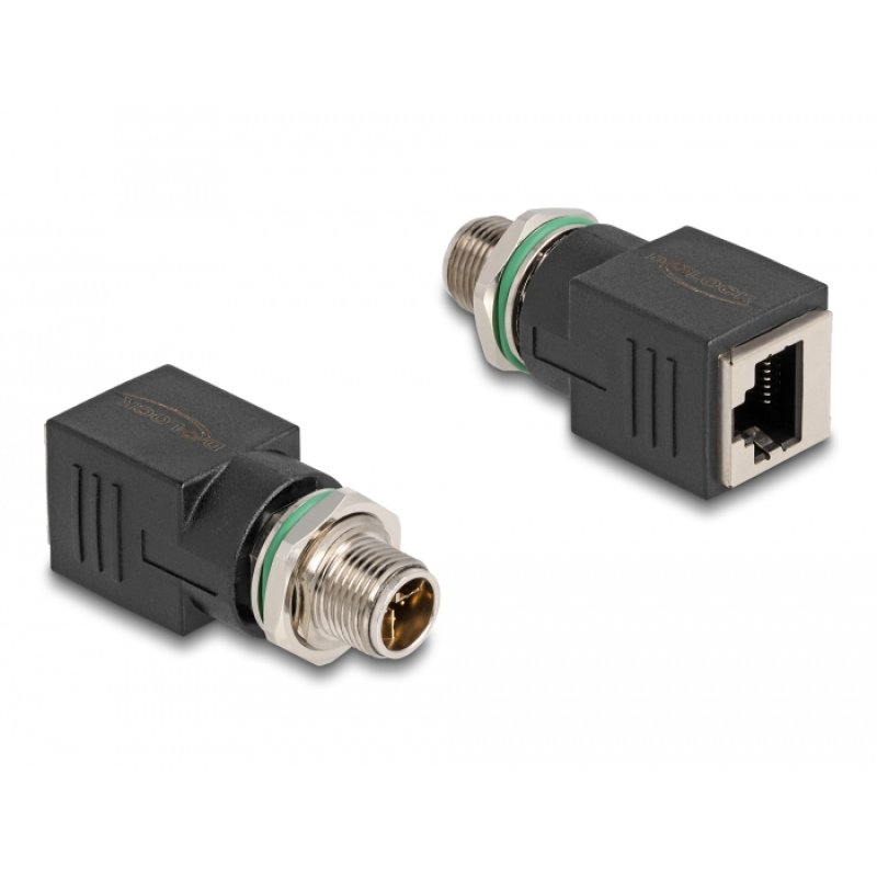 DeLOCK M12 Adapter X-coded 8 pin male to RJ45 jack straight