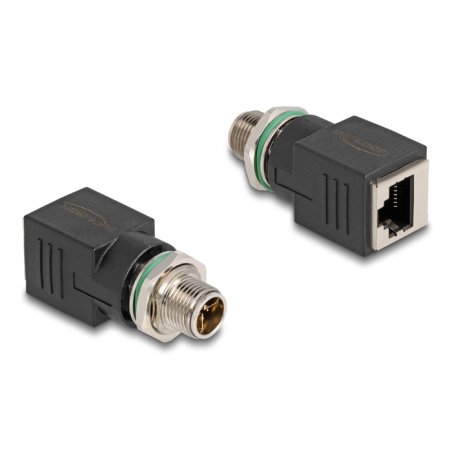 DeLOCK M12 Adapter X-coded 8 pin male to RJ45 jack straight