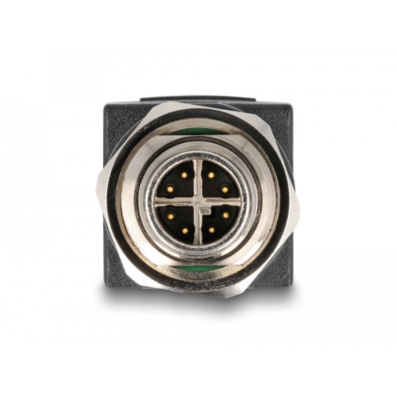 Delock M12 Adapter X-kodiert 8 Pin Stecker zu RJ45 Buchse gerade
