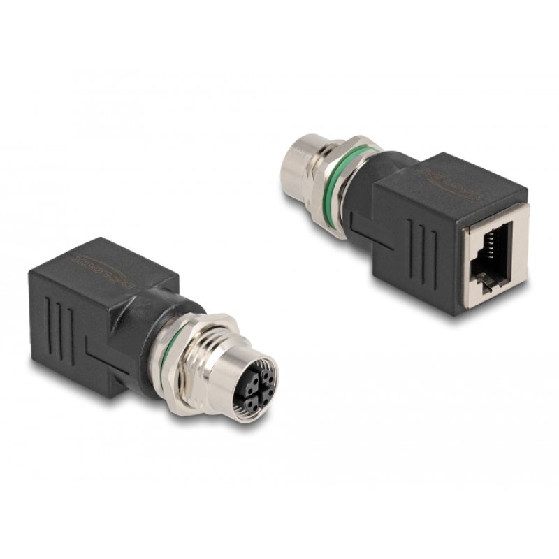 DeLOCK M12 Adapter X-coded 8 pin female to RJ45 jack straight