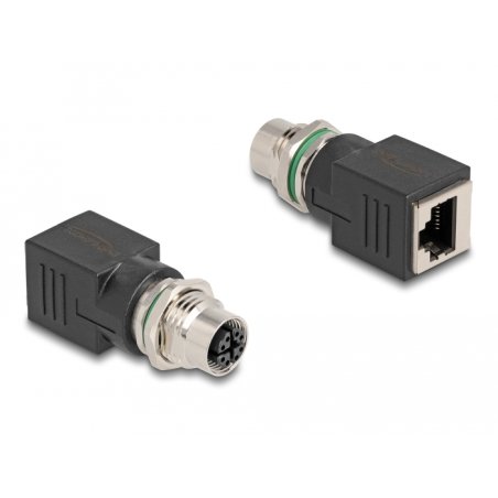 DeLOCK M12 Adaptateur codé-X 8 pin, femelle à RJ45 femelle droit