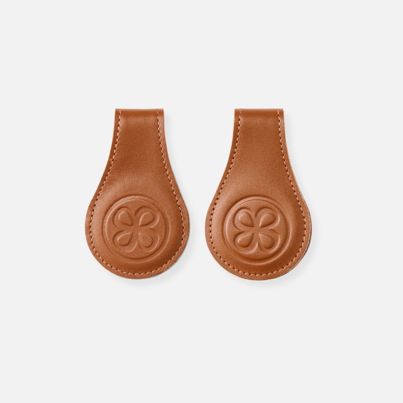 Cloby - Magnetic Leather Clips, Brown