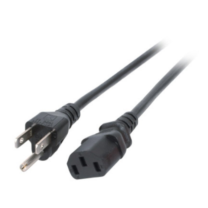 EFB Netzleitung USA/NEMA 5-15P - C13 180, schwarz, 1,8m, 3SJT AWG14 x 3C