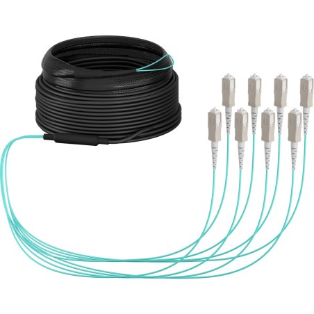 EFB Elektronik O8321S20OM3 câble InfiniBand et à fibres optiques 20 m 8x SC U-DQ(ZN) BH Couleur aqua, Beige, Noir